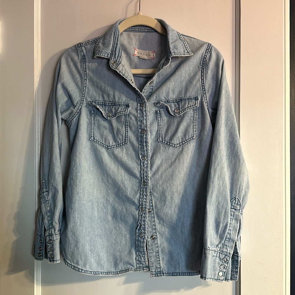 Hatch denim maternity shirt sz small